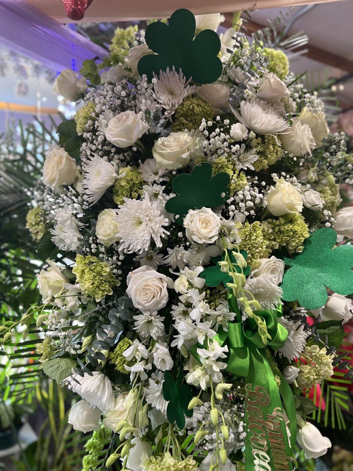 White and green flowers