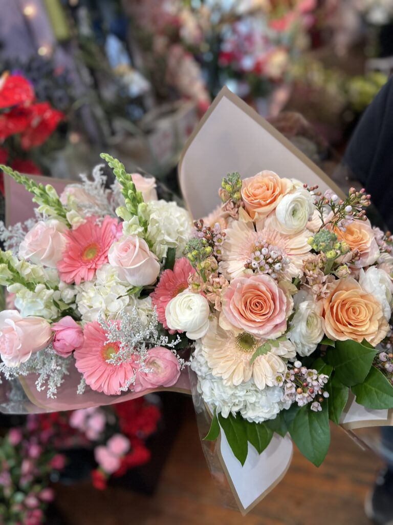 pink and orange flowers